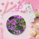 ピンクのツツツジの花、素朴な裏庭の木目 ペーパープレート (パーティー)