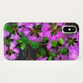 ピンクのツツツジの花、素朴な裏庭の木目 Case-Mate iPhoneケース (裏面(横))