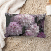 ピンクのツツツジ、シャクナゲの庭の花 ランバークッション (ブランケット)