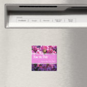 ピンクのツツツツジの開花ブッシュの結婚式は、日付を保存 マグネット (インサイチュ (食洗機))