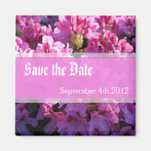 ピンクのツツツツジの開花ブッシュの結婚式は、日付を保存