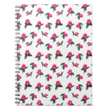 ピンクのツバキの墨色と水の色絵画の