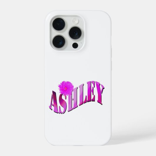 ピンクのツートンAshley名 iPhoneケース (裏面)