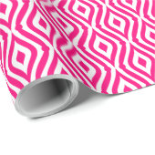 ピンクのティアドロップパターカスタムンの白い背景 ラッピングペーパー (ロールコーナー)