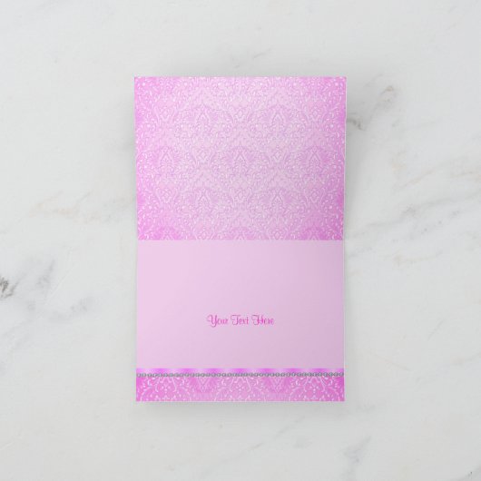 ピンクのティアラ スウィート16 お礼カード サンキューカード (内部)