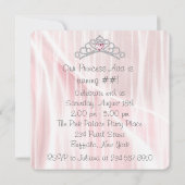 ピンクのティアラ 少女 プリンセス 誕生日パーティー 招待状 (裏面)