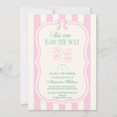 ピンクのティニーワンがやってくる！ベイビーシャワー 招待状 (正面)