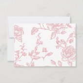 ピンクのティーパーティー ベビーシャワー 赤ちゃんのための絵本 カード (裏面)