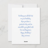 ピンクのティーポットと花&蝶誕生日 シーズンカード (裏面)