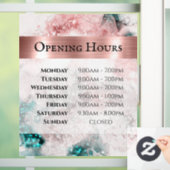 ピンクのティール(緑がかった色)の水の色の開口時間ウィンドウの固定 ウィンドウサイン (ホーム)