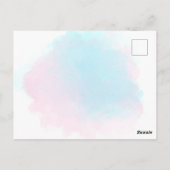 ピンクのティール（緑がかった色）水色金ゴールド結婚式の日付を保存 ポストカード (裏面)