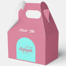 ピンクのティール（緑がかった色）無地の色プレーン、Aqiqah赤ちゃんシャワー フェイバーボックス