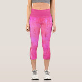 ピンクのテクスチグランジャの色合い カプリレギンス (正面)