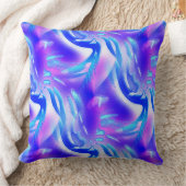 ピンクのテクスチャにデジタルの溝を持つ青い切り出し クッション (ブランケット)