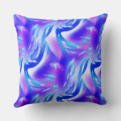 ピンクのテクスチャにデジタルの溝を持つ青い切り出し クッション (裏面)