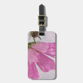 ピンクのテクスチャコスモの花 ラゲッジタグ (正面縦)
