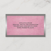 ピンクのテクスチャ |ホームハンマーロゴ名刺 名刺 (裏面)