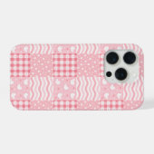 ピンクのテクスチャ iPhoneケース (裏面横)