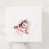 ピンクのテディベアのクリスマス フェイバータグ (インサイチュ)