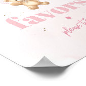 ピンクのテディベアの女の子シャワー好意サイン ポスター (角)