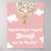 ピンクのテディベアの風船はクマの数を推測 ポスター (正面)