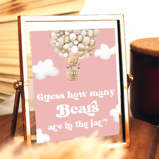 ピンクのテディベアの風船はクマの数を推測 ポスター