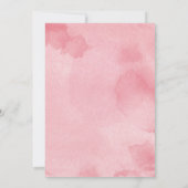 ピンクのテディベアの風船 女の子のベビーシャワー 招待状 (裏面)