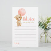 ピンクのテディベアアドバイスのためにママはカードになる (スタンド正面)