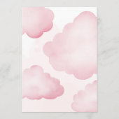 ピンクのテディベアバルーンの途中で可愛らしいベビー 招待状 (裏面)