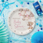 ピンクのテディベアバルーンビー待ちベイビーシャワー ペーパープレート (パーティー)