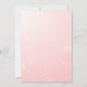 ピンクのテディベアバルーン女の子ベビーシャワー 招待状 (裏面)