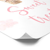 ピンクのテディベアバルーン赤ちゃんシャワーおやつしサイン ポスター (角)