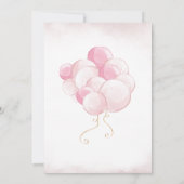 ピンクのテディベアバルーン赤ちゃんシャワー 招待状 (裏面)