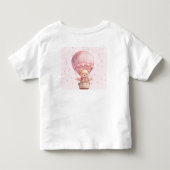 ピンクのテディベアバルーン トドラーTシャツ (裏面)