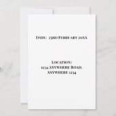 ピンクのテディベアベイビーシャワー　保存日付 招待状 (裏面)