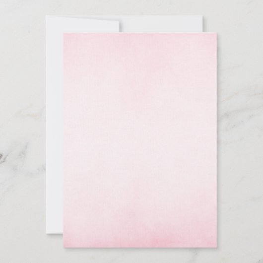 ピンクのテディベア心待ち赤ちゃんシャワー 招待状 (裏面)