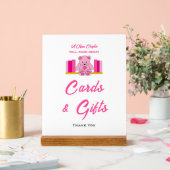 ピンクのテディベア赤ちゃんシャワーカード&ギフトサイン アクリルサイン (ウェディング)