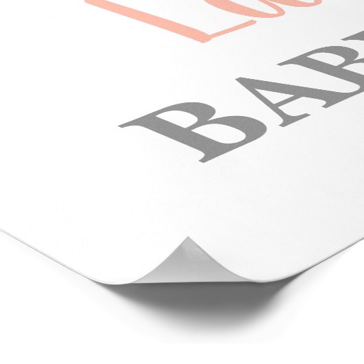 ピンクのテディベア赤ちゃんシャワー女の子ウェルカムサイン ポスター (角)