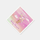 ピンクのテディベア赤ちゃんシャワー スタンダードカクテルナプキン (角)