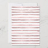 ピンクのテディベア赤ちゃん女の子の写真の誕生のお知らせ 招待状 (裏面)