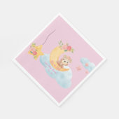 ピンクのテディムーン"それは女の子"紙ナプキン スタンダードランチョンナプキン (角)