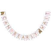 ピンクのテディ我々は心から女の子の赤ちゃんシャワーを待つことができる バンティングフラッグ (全)