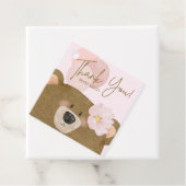 ピンクのテディ我々は心から女の子の赤ちゃんシャワーを待つことができる フェイバータグ (インサイチュ)