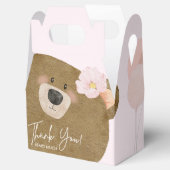 ピンクのテディ我々は心から女の子の赤ちゃんシャワーを待つことができる フェイバーボックス (オープン)