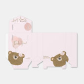 ピンクのテディ我々は心から女の子の赤ちゃんシャワーを待つことができる フェイバーボックス (折り畳みなし)