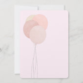 ピンクのテディ我々は心から女の子の赤ちゃんシャワーを待つことができる 招待状 (裏面)