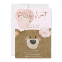 ピンクのテディ我々は心から女の子の赤ちゃんシャワーを待つことができる