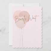 ピンクのテディ我々は心から女の子の赤ちゃんシャワーTha待ち サンキューカード (裏面)