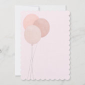 ピンクのテディ我々は真珠のように双子の赤ちゃんシャワーを待つことができる 招待状 (裏面)