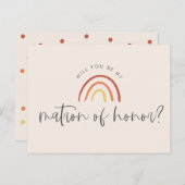 ピンクのテラコッタレインボーマトロンの名誉の提案 インビテーションポストカード (正面/裏面)